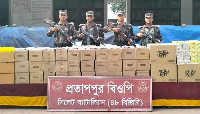 সিলেট সীমান্তে ১ কোটি টাকার পণ্য জব্দ